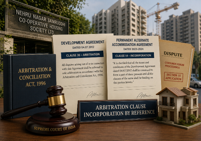 Arbitration Clause Incorporation by Reference: Supreme Court Clarifies Scope in Hirani Developers v. Nehru Nagar Samruddhi CHS