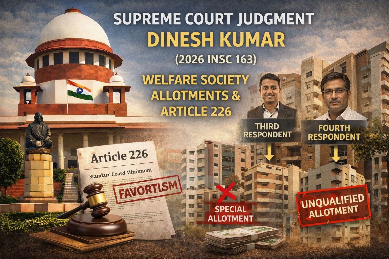 Dinesh Kumar Supreme Court Judgment (2026 INSC 163): Welfare Society Allotments and Article 226 Review