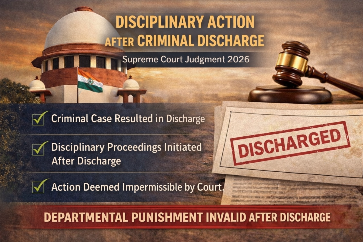 Disciplinary Action After Criminal Discharge: Supreme Court Sets Limits on Administrative Punishment
