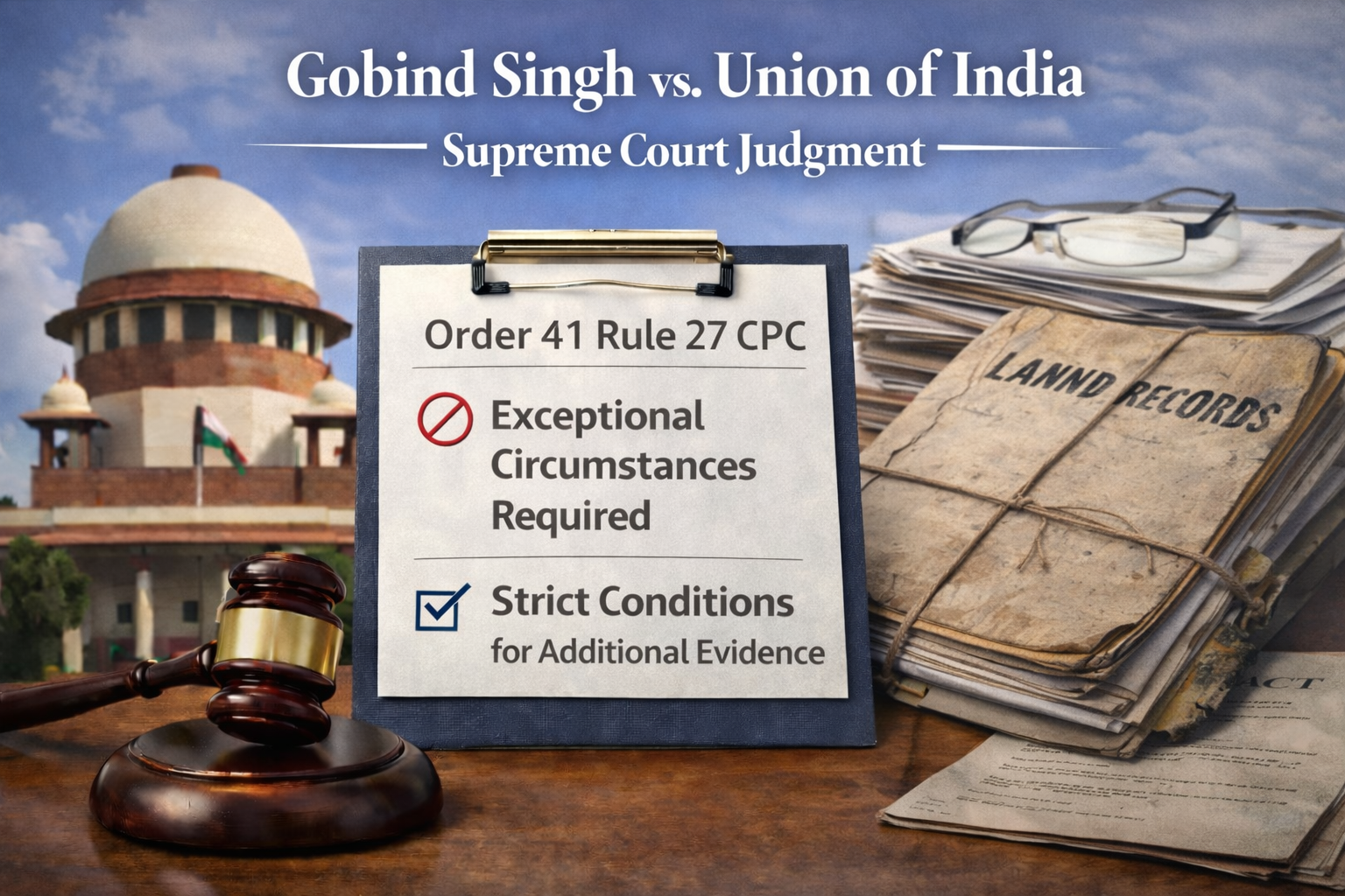 Gobind Singh v Union of India: Supreme Court on Additional Evidence under Order 41 Rule 27 CPC