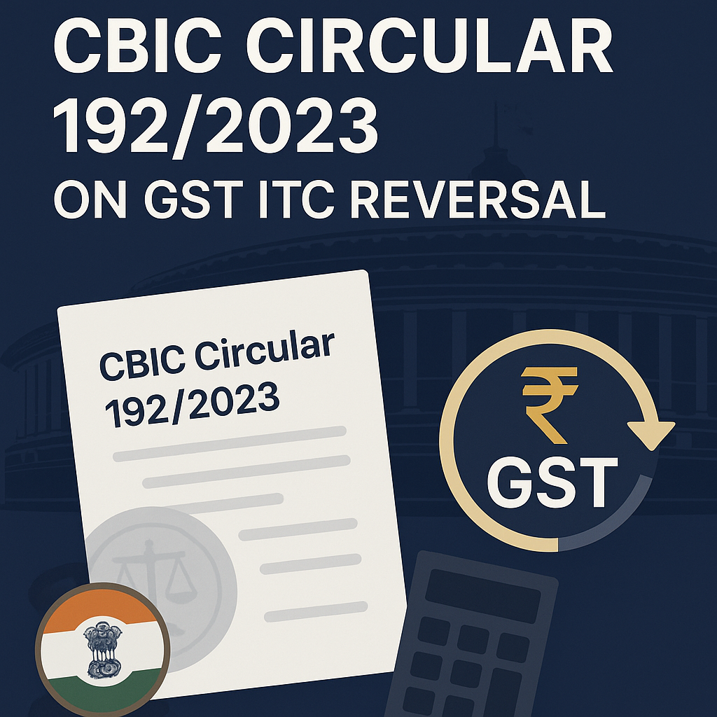 How to Interpret CBIC Circular 192/2023 on GST ITC Reversal 
