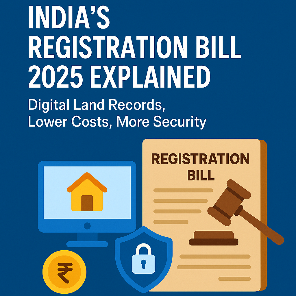 India’s Registration Bill 2025 Explained: Digital Land Records, Lower Costs, More Security