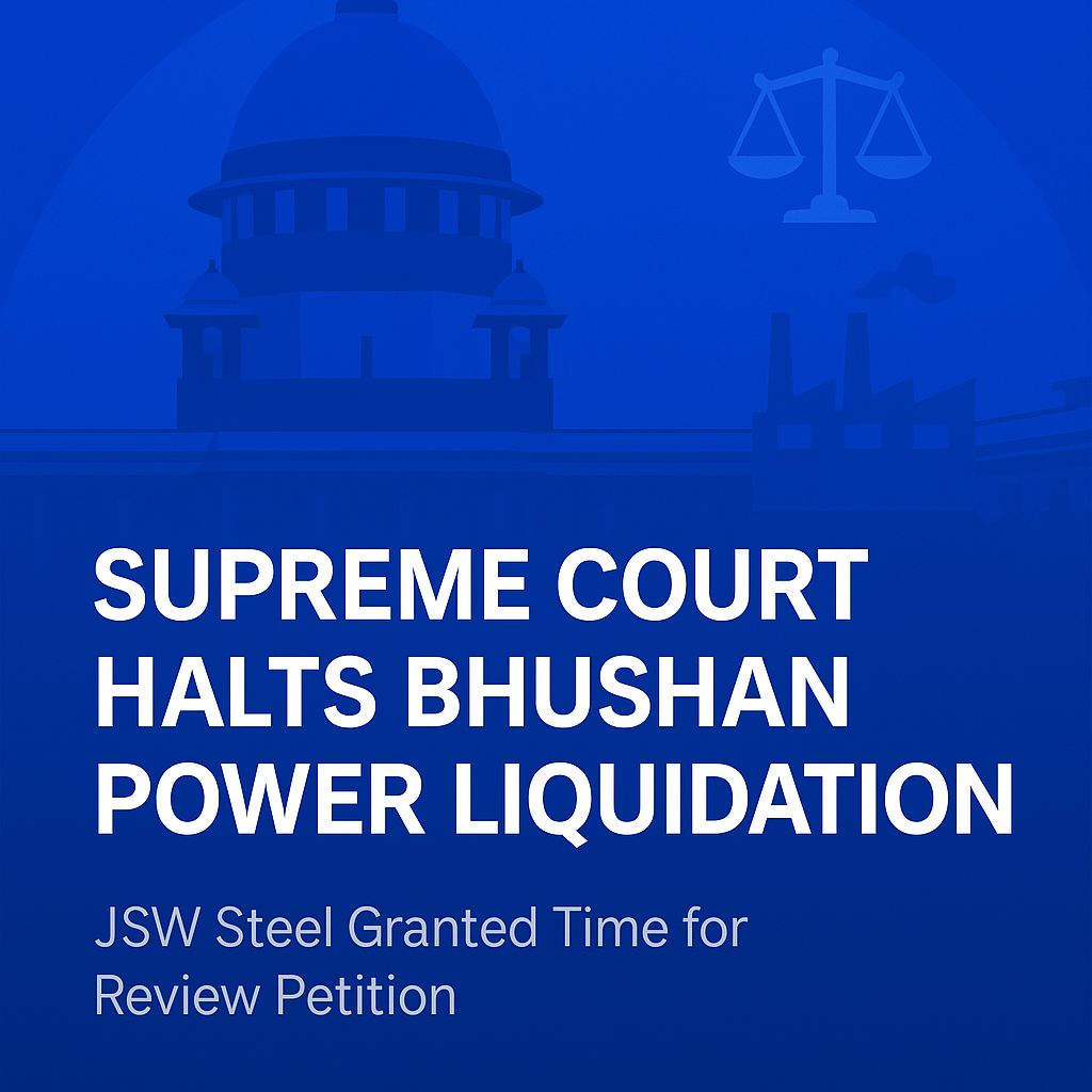 India’s Supreme Court Suspends Bhushan Power Liquidation Amid JSW Legal Battle