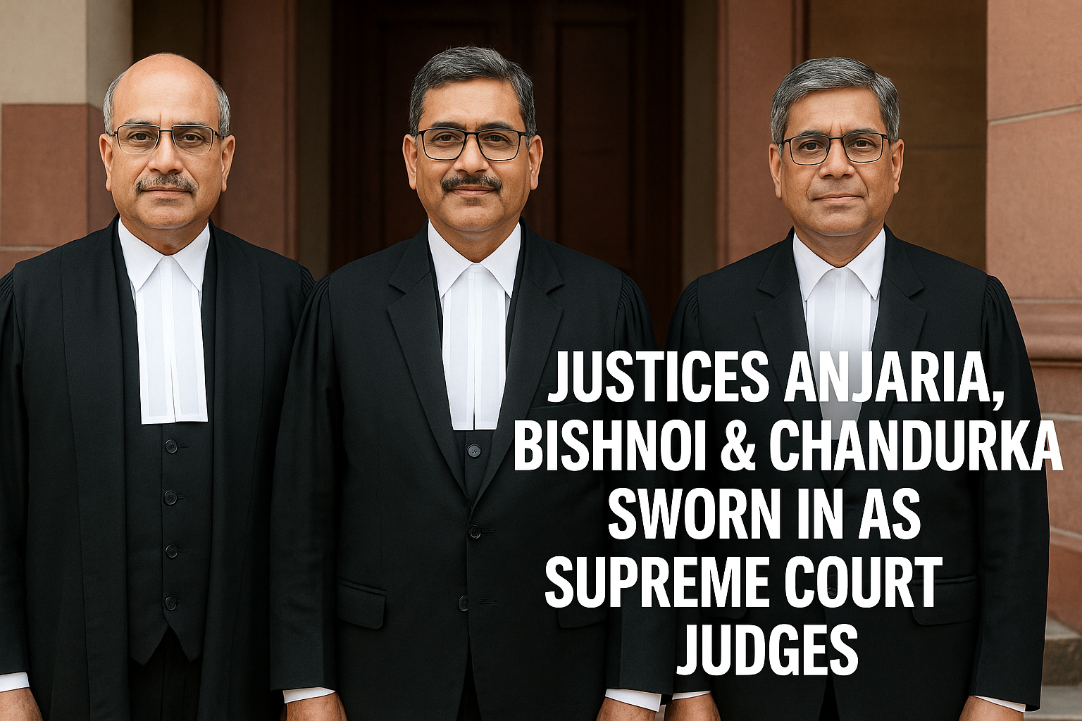 Justices NV Anjaria, Vijay Bishnoi, and AS Chandurkar Sworn In as Supreme Court Judges
