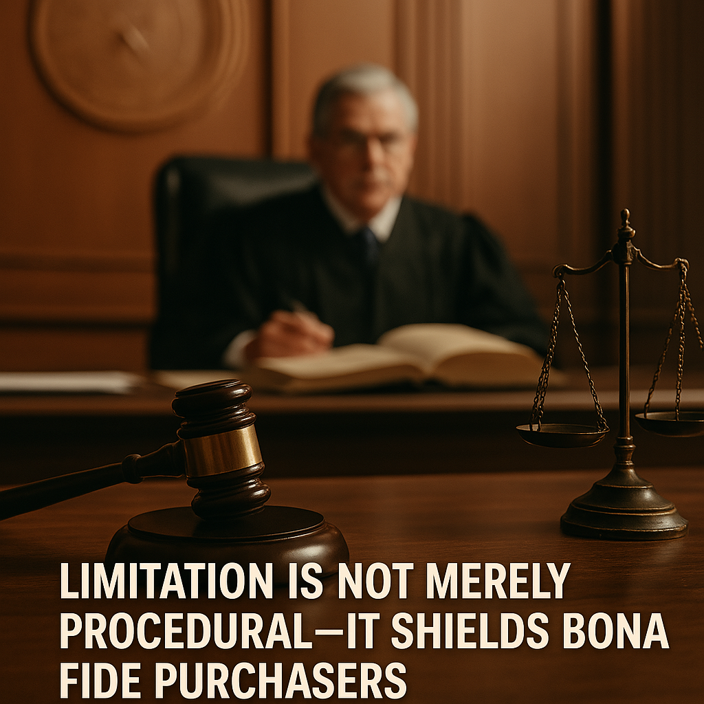 Limitation Is Not Merely Procedural—It Shields Bona Fide Purchasers’: Supreme Court Quashes High Court Remand In 17-Year-Old Property Suit.