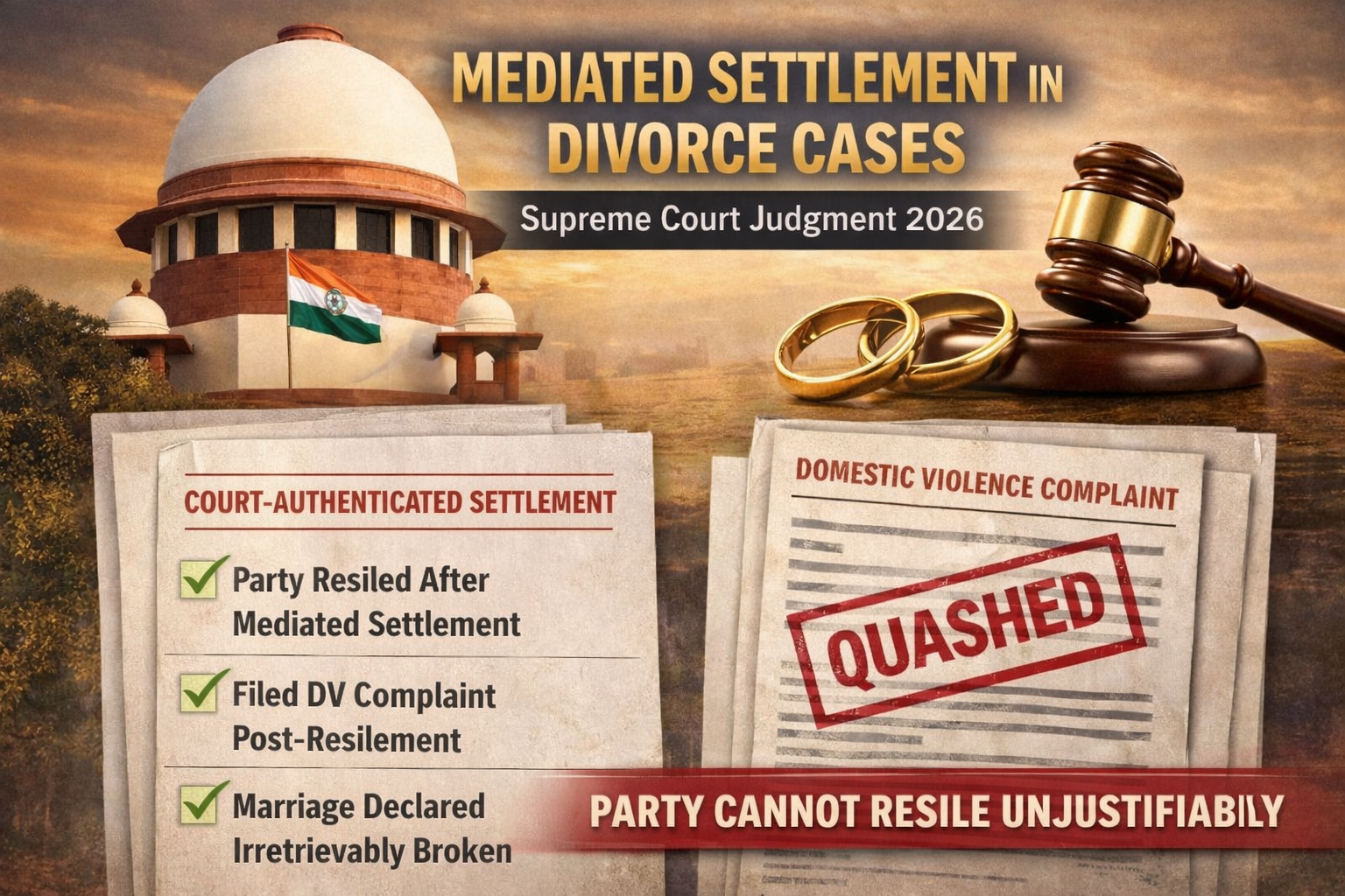 Mediated Settlement in Divorce Cases: Supreme Court Reinforces Finality and Limits Abuse of Process