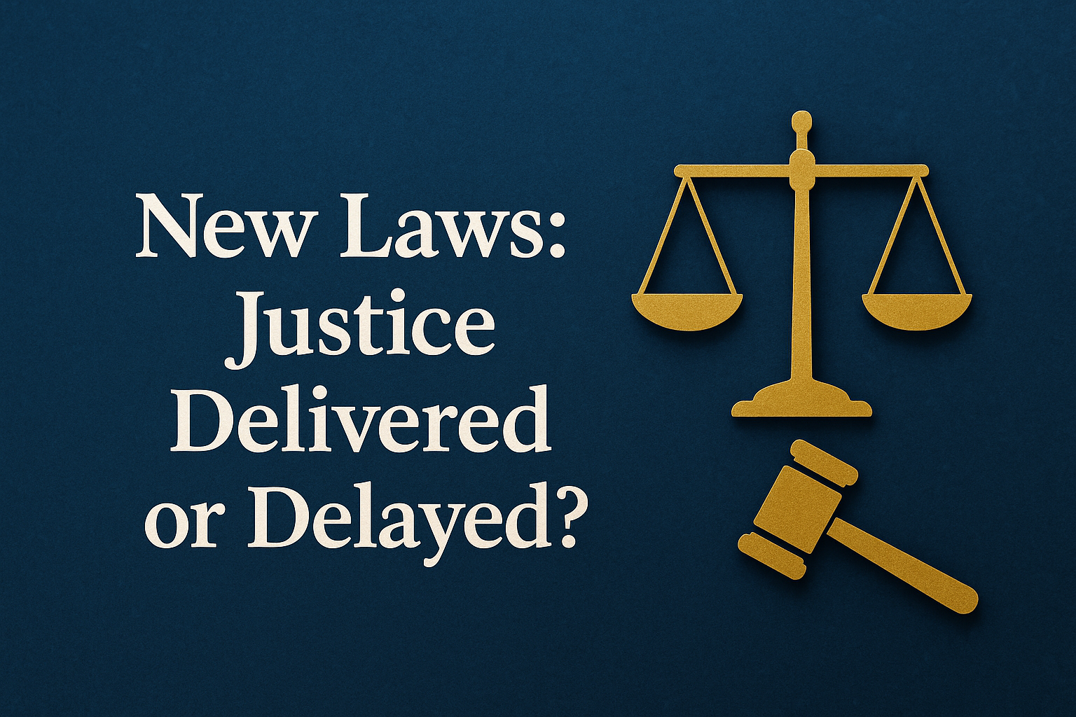 New Laws: Justice Delivered or Delayed? 
