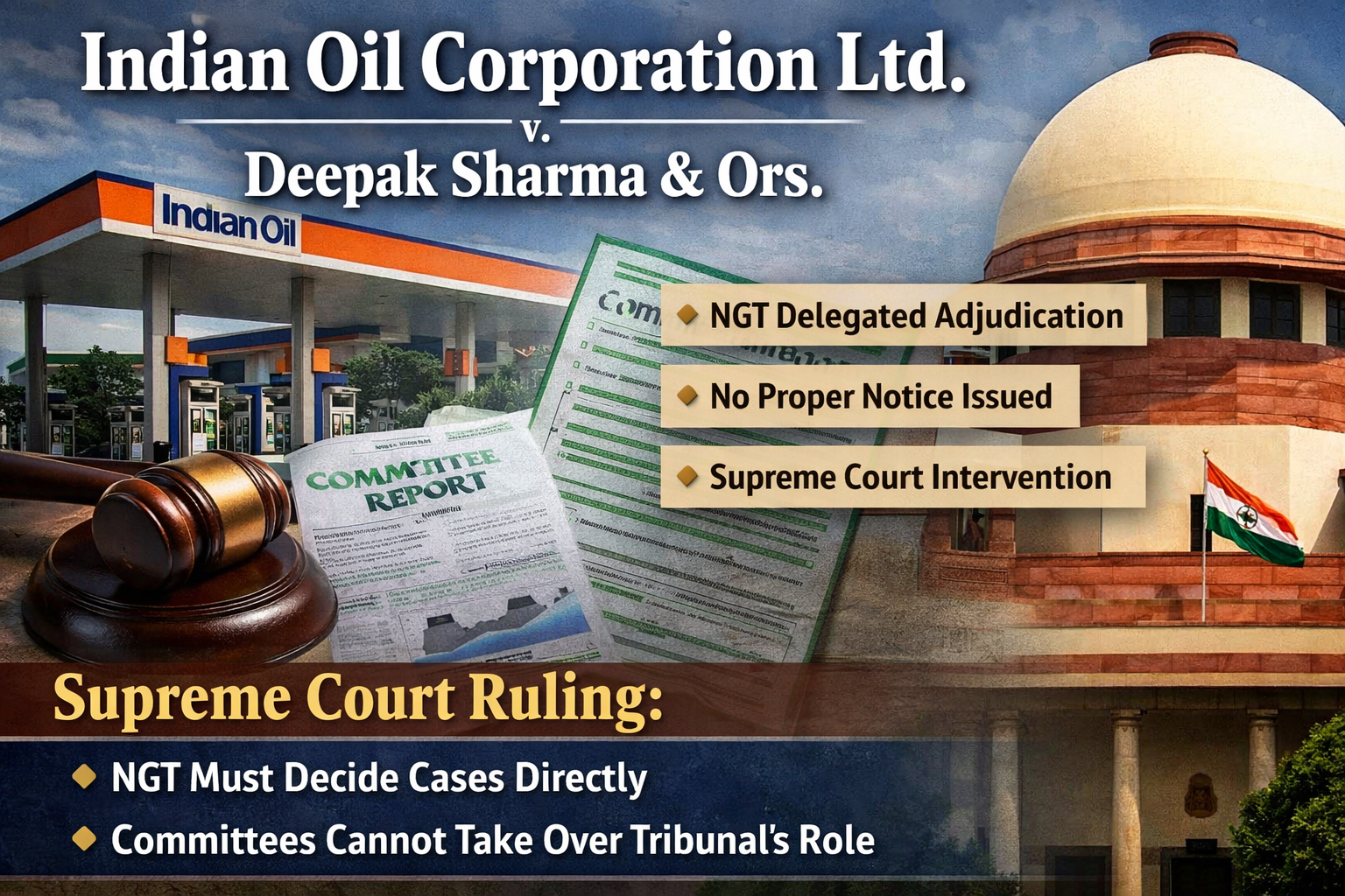 NGT Adjudicatory Powers and Natural Justice: Supreme Court Clarifies Limits in Indian Oil Case