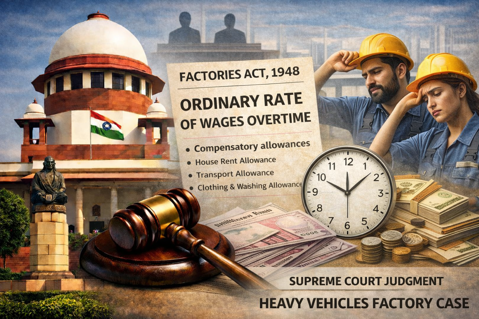 Ordinary Rate of Wages Overtime: Supreme Court on Allowances under the Factories Act