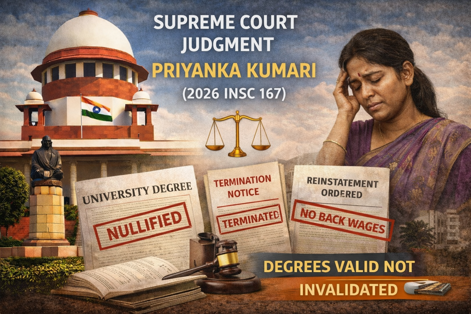 Priyanka Kumari Supreme Court Judgment (2026 INSC 167): Degree Validity and Reinstatement After Statutory Invalidation