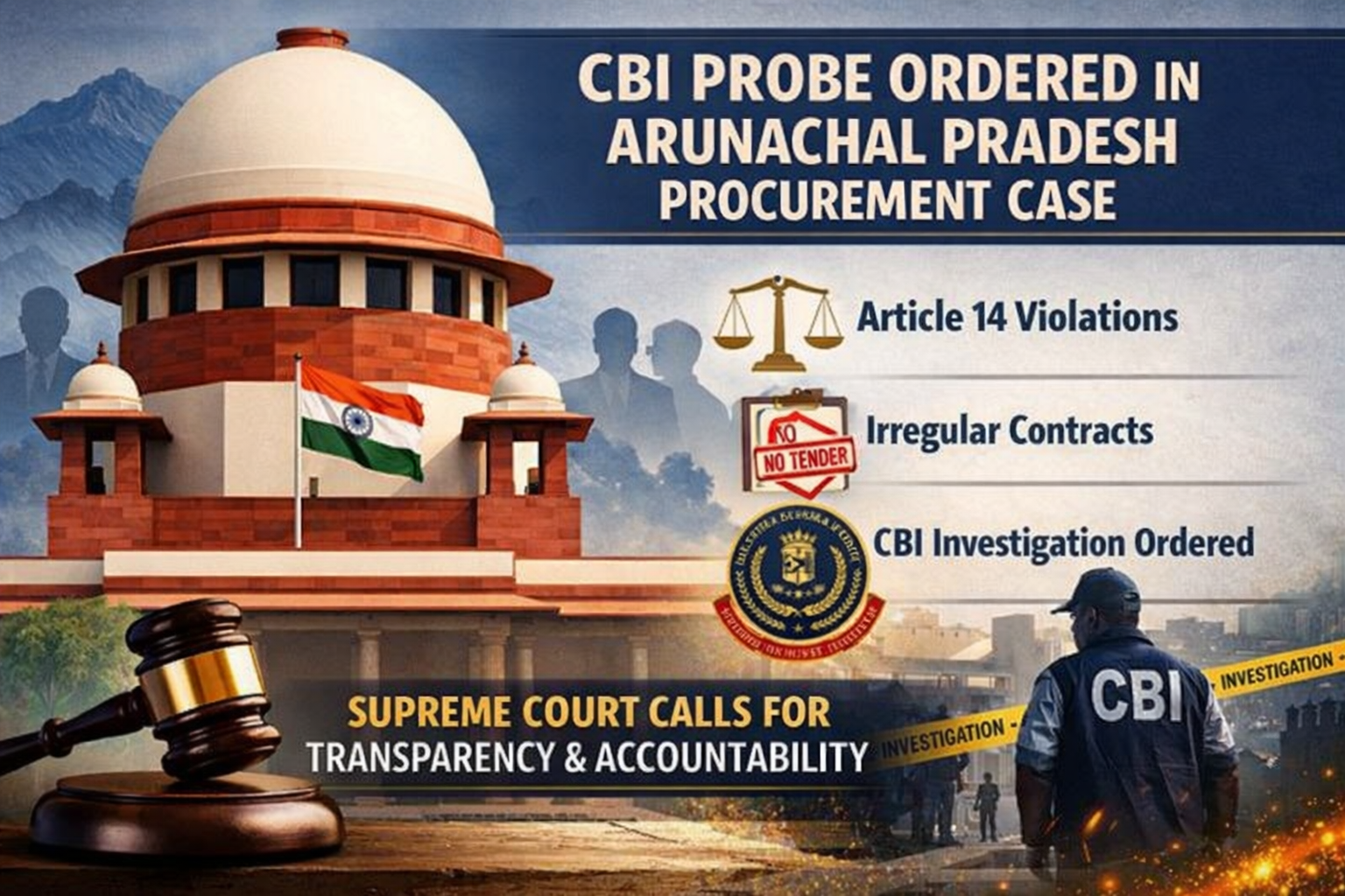 Public Procurement Judicial Review India: Supreme Court Orders CBI Probe in Arunachal Pradesh Case