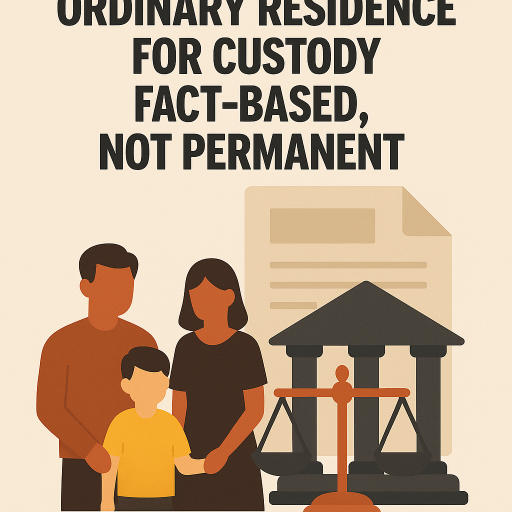 Punjab & Haryana HC: Child’s “Ordinary Residence” for Guardianship Jurisdiction Is Fact-Based, Not Permanent
