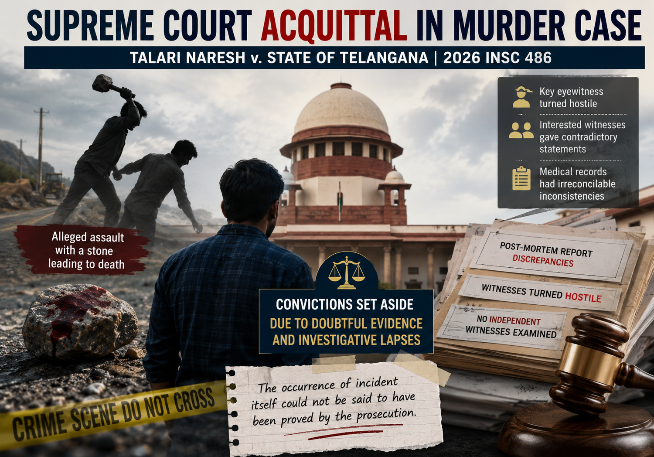 Supreme Court Acquittal in Murder Case: Talari Naresh v. State of Telangana Reaffirms Strict Standards of Criminal Evidence