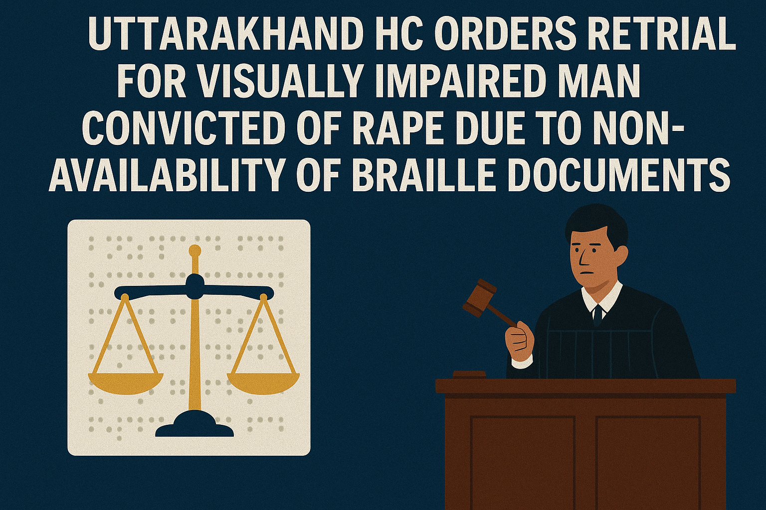 Uttarakhand HC Orders Retrial for Visually Impaired Man Convicted of Rape Due to Non-Availability of Braille Documents